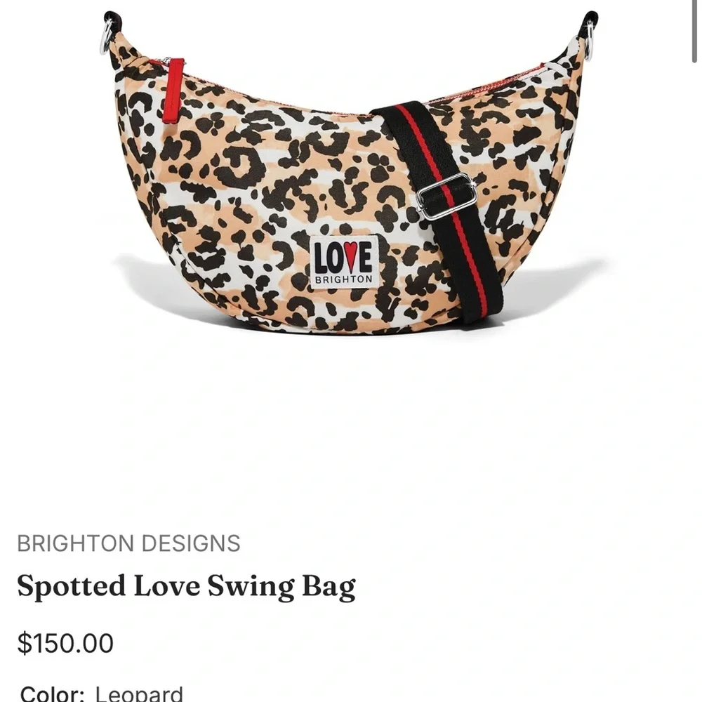 Brighton Animal Print Crossbody Bag with Red Accents - Picture 4 of 4